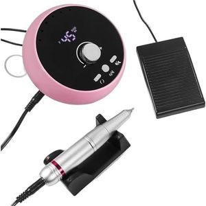 45000RPM Professionele Elektrische Nagelboor Manicure Machine Geluidsarme Nagelschuurmachine Set Nagelsalon Polijstmachine Apparatuur Gereedschap(Pink,EU)