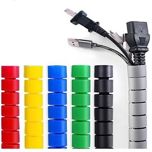 Kabelmanagementhuls, Spiraalkabeloproller, snoerbeschermer, buis, meerdere maten, veelkleurig, 1 meter(Red,15mm)