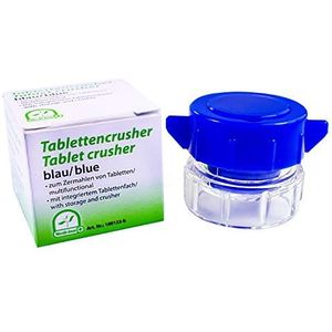 Medi-Inn Tablettenvijzel voor het fijnmaken van tabletten, met opbergvak, 1 stuk, blauw