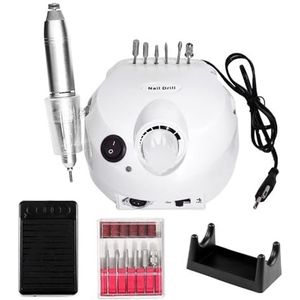 35000 RPM elektrische nagelboormachine molenfreessets for manicure nageltips nagelpedicurevijl(White)