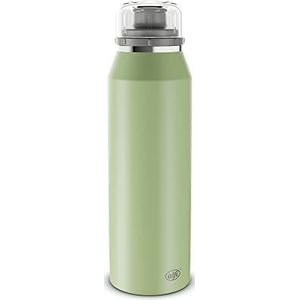 alfi ENDLESS ISO BOTTLE 500 ml, celadon green, geïsoleerde drinkfles van roestvrij staal, absoluut dicht met draaisluiting, houdt 12 uur warm, 24 uur koud, voor koolzuur, zonder vingerafdrukken,