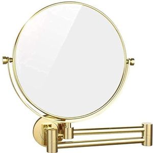 AOUHRHQPM Vanity Mirror, wandgemonteerde make-upspiegel met 10x vergroting, 20,3 cm dubbelzijdige make-upspiegel, cosmetische spiegel scheerspiegel voor badkamer goud (goud)/goud (goud)