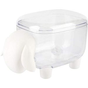 Katoenen Staaf Houder Plastic Schapenvorm Badkamer Ijdelheid Aanrecht Opslag Organizer Voor Katoenen Ballen Wattenstaafjes Tandenstoker (wit)