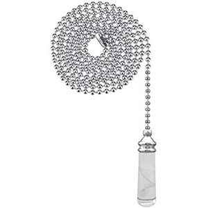 30.5/90/100Cm Crystal Pull Chain String Extension Badkamer Wc Pull Chain Koord Handvat for Plafond ventilator Lichtschakelaar (Color : Silver, Size : 100cm)