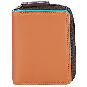 VISCONTI Twofold Leren damesportemonnee, regenboog, multicolor/meerkleurig, kleine portemonnee (RB53), Tan (aardkleuren), Casual
