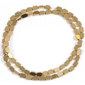 Natuursteen Hematiet Kraal Goud Kleur Plated Hematiet Spacer Losse Kralen voor Sieraden Maken Diy Charms Armbanden-17