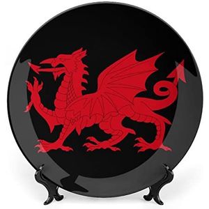 Vlag van Wales Welsh Rode Draak Keramische Decoratieve Plaat Home Decor Collectie Ornament Souvenir Dienbladen Decoratieve 10 inch