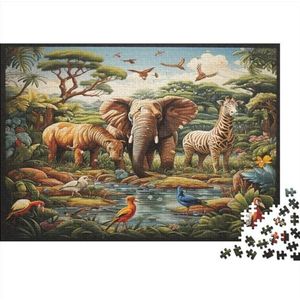 Wildlife Brain Teaser Houten puzzels voor volwassenen en tieners, bospuzzels met voor koppels en vrienden, uitdagende educatieve spelletjes, vierkante puzzel, 300 stuks (40 x 28 cm)
