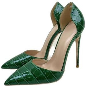 Dames Groene Krokodillenprint 12CM Stiletto Jurk Pumps - Bruids Bruiloft Feest Schoenen - Sexy Hoge Hakken met & Antislip Zool,Groen,34 EU