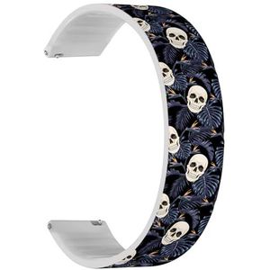 Solo Loop band compatibel met Garmin Vivoactive 5, Vivoactive 3/3 Music, Approach S12/S40/S42 (Gothic Skulls Flowers) Quick-Release 20 mm rekbare siliconen band band accessoire, Siliconen, Geen