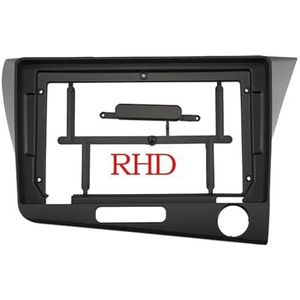 ASJFGTEH Auto Radio Fascia Frame Compatibel met CR-Z 1 CRZ 2010-2016 9 Inch 2DIN Stereo Panel Wire Harness Connector Power Cord Kabel Adapter (alleen Frame RHD)