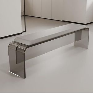 Schoenbank met Zitkussen Bank, Schoenenbank, PU kunstleer Schoenenrek Bank, moderne stijl Eetkamerbank, Eetbank gangmeubilair voor entree, woonkamer, slaapkamer(Grey,100cm/39.4in)