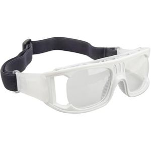 Sportbril, Sportbril Slagvast Mistbestendige Veiligheidsbasketbalbril met Verstelbare Band voor Hardlopen Tijdens Het Fietsen (Wit)
