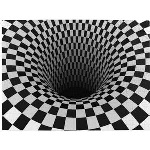 Puzzels, Houten Legpuzzels Volwassenen Uitdagende Puzzel 500 stuks Foto puzzel, Abstracte Geometrische Optische 3D Vortex Illusie