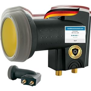 SCHWAIGER -340- Twin LNB | Sun Protect | 2-weg | digitaal | 2 deelnemers | extreem hittebestendig | gebruik met schotelantenne | multi-feed compatibel | weerbestendig | vergulde contacten | antraciet