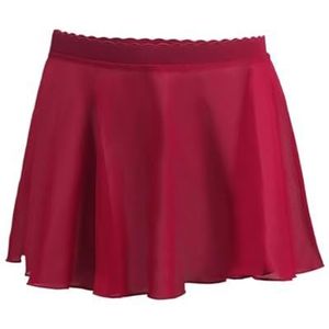 MZPOZB Chiffon-dansrok, ballet-taille-tricot, chiffonrok, ballet-chiffon-wikkelrok, meisjes-ballet-chiffon-wikkelrok, dansrok voor peuters en kinderen, ballet-wikkelrokken, chiffon, bordeaux, XL