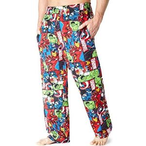 Marvel Heren Pyjama, Superhero Lounge Pants Men met Captain America Iron Man Thor en Hulk, 100% Katoenen Nachtkleding Heren Pjs Bottoms, Officiële Merchandise Gifts voor Mannen Tiener Jongens (L, Multi)