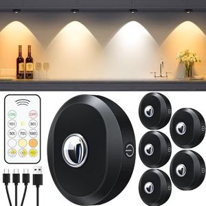 WILLED keukenverlichting onder kast Oplaadbaar, nachtlampje met afstandsbediening, 3 kleurtemperaturen, timingfunctie, opsteeklampen voor onder kasten, keukenkasten en kast (6-pack)