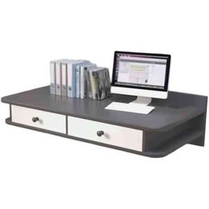 Aan De Muur Gemonteerde Tafel, Met Opbergruimte, Dubbele Laden, Aan De Muur Gemonteerde Kaptafel, Bureau, For Slaapkamer, Badkamer, Kleedkamer(Black)