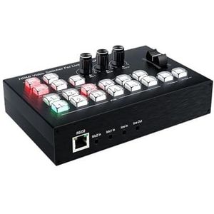 4K Video Switcher 4 Kanaals Multi Camera Streaming Live Productie Mixer Zendstation Type C Record Naadloze Schakeling