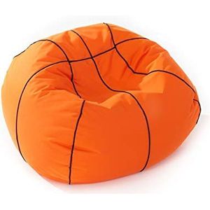 Lumaland Basketbal zitzak, diameter 110 cm, de dunking voor je zitgevoel, voor stijlvol aanmoedigen zowel binnen als buiten, met meer dan 2,5 miljoen flexibele EPS-korrels, wasbare overtrek