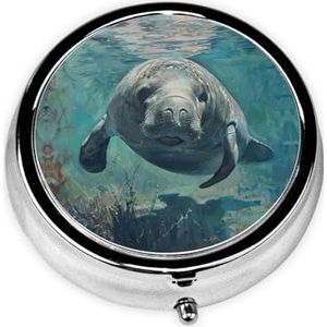 Ronde pillendoos draagbare medicijndoos voor reizen pillendoos, past zakken portefeuilles