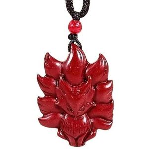 Natuurlijke Cinnaber Fox hanger ketting rode mode amulet steen vintage luxe charme man echte sieraden gesneden geschenk energie