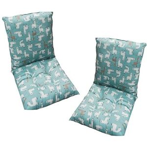 40 x 80 cm set van 2 stoelkussens met achterbank, rugkussen met riemen, lage rugkussen, kussenkussen for tuinstoel, afneembaar rugkussen(Color:3)
