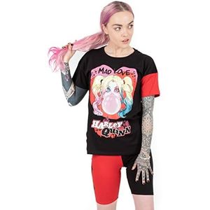 DC Comics Harley Quinn Pyjama Womens Mad Love T-shirt & Cycling Short Set