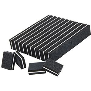 Spons Nail Buffer Blokken, Zwart Dubbelzijdig Schuurpapier Nagelvijlen en Mini Cube Spons Buffer Blok 50 stuks