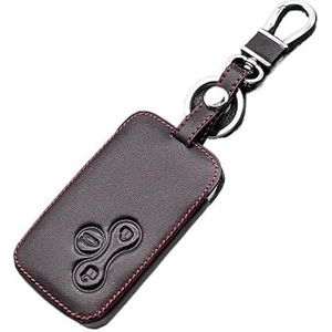 Autosleutel beschermhoes 3-knops Smartcard-skinbeschermer Leren Autosleutelhoes Voor Clio Voor Logan Voor Megane 2 3 Voor Koleos Voor Scenic-accessoires Sleutel Shell