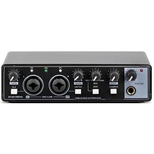 Audiomixer, Geluidskaart for opname Studio geluidsapparatuur USB-interface for opname met loopback monitoring 48V(Nero)