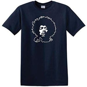 Jimi Hendrix Che Guevara Stijl Gitaar Legend Rock Icoon Zware Katoen T-shirt - blauw - XXL