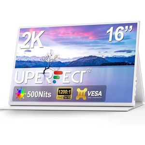 UPERFECT - Draagbare Monitor - 16 Inch - 2K - QHD 2560x1600 - Wit