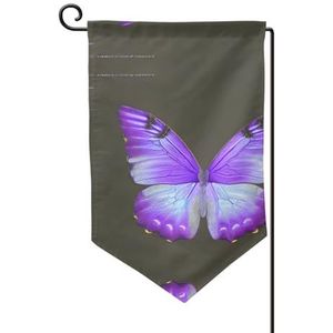 Paarse vlinders tuin vlag dubbelzijdige boerderij tuin vlag lente zomer buiten decoratie 30x45 cm