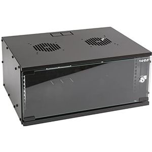 HMF 65704-02 netwerkkast, serverkast 19 inch | 4 HE | 400 mm diepte | glazen deur | zwart
