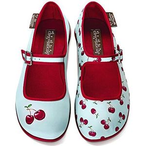 Hot Chocolate Design Chocolaticas Funky Canvas Mary Jane platte schoenen voor dames, Kersen, 43 EU