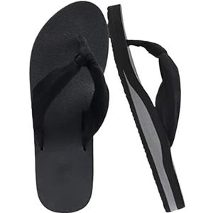 UBOHUZ Dames Flip Flops Vrouwen Boog Ondersteuning Slippers Indoor Comfortabele Yoga Mat Teen Post Vrouwen Sandalen Zomer Voor Strand, Indoor, Zwart, 43 EU
