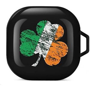 Irish Shamrock Earbuds Case Compatibel met Samsung Hard Shell Beschermhoes Zwart-Stijl