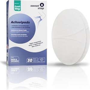 SweatStop Okselpads tegen zweetvlekken, 30 stuks, zelfklevende zweetpads, absorberend en discreet, 24 uur veiligheid