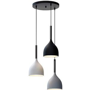 TONFON Minimalistische stijl Kroonluchter Driekoppige creatieve E27 hanglamp Eenvoudig ijzeren plafondlamp for keukeneiland Woonkamer Slaapkamer Nachtkastje Eetkamer Hal Hanglamp(Size:A)
