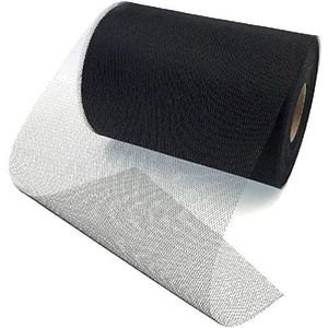 JZK 6 Inch X 100 Yards, Zwarte Tule Netting Stof Roll Spool voor Party Tulle Tafelrok Tutu Jurk Bruiloft Auto Decoraties Tule Boog voor Stoel