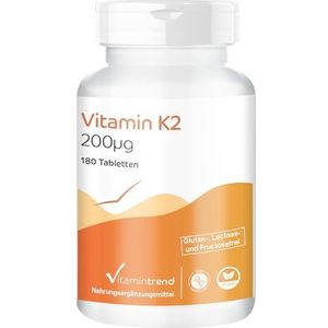 Vitamine K2 200µg - 180 tabletten - ! VOOR 6 MAANDEN ! - veganist - van Natto | Vitamintrend®