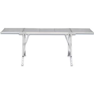 Campingtafel Klaptafel Camping Draagbare Aanschuiftafel Multifunctionele Combinatiebarbecue-picknicktafel Roestvrij Staal Klaptafel Buiten Picknicktafel ( Color : Blue,Silver , Size : 122*40.5*48cm )