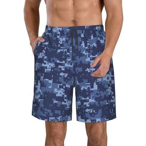 FRGMNT Auto's Patroon Print Mannen Sneldrogende Zwemmen Shorts Strand Korte Board Spa Trunks Stretchy Gym Shorts Surfen Korte, Camo Patroon, XXL