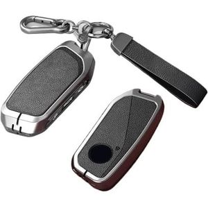 Sleutelbehuizing houder Energie Afstandsbediening Autosleutel Case Cover Zinklegering Leer Voor BMW 2023 2024 Protector Fob Houder Accessoires X1 IX XM X5 X6 X7 I7 Sleutelbehuizing(1 UK)