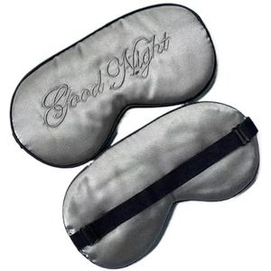 3 stuks geborduurde zijden slaapmasker oogzachte verduisterende blinddoek met verstelbare riem slapen om te slapen (grijs)