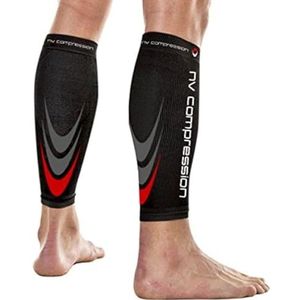 NV Compression 365 Kalf Guards/Mouwen SMALL Rood/Zwart (PAIR)