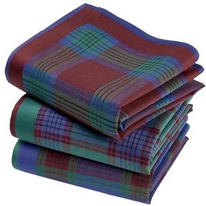 Zakdoeken van hoogwaardige stof voor heren, 100% gekamd katoen, 45 cm x 45 cm, 3-delig, model S38