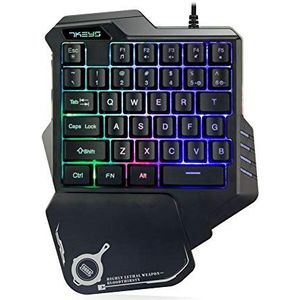 1 Pc Draagbaar Kleurrijk Backlight 35-toetsen Bedraad Single-Handed Keyboard